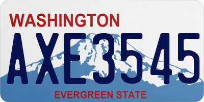 WA license plate AXE3545