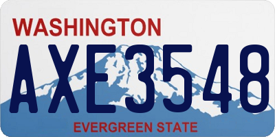 WA license plate AXE3548