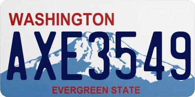WA license plate AXE3549