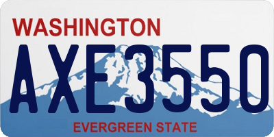 WA license plate AXE3550