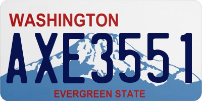 WA license plate AXE3551