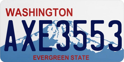 WA license plate AXE3553