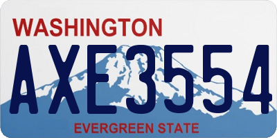 WA license plate AXE3554