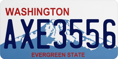 WA license plate AXE3556