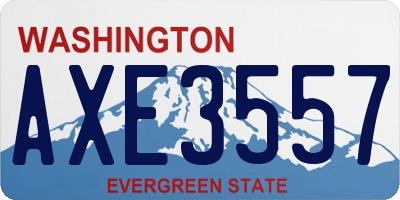 WA license plate AXE3557