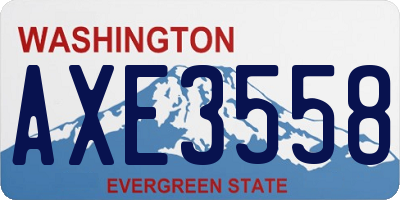 WA license plate AXE3558