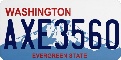 WA license plate AXE3560