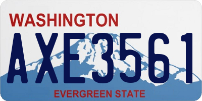 WA license plate AXE3561
