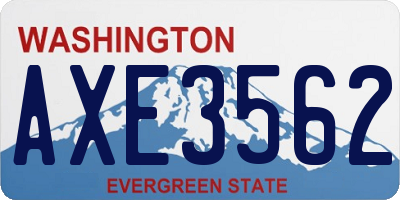 WA license plate AXE3562