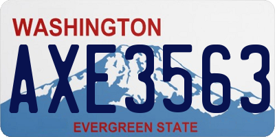 WA license plate AXE3563