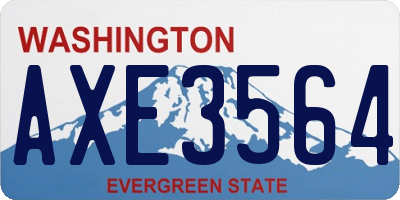 WA license plate AXE3564
