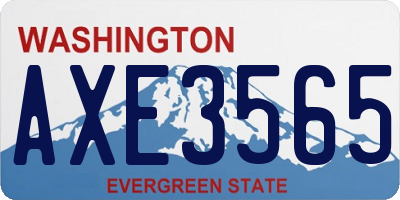 WA license plate AXE3565