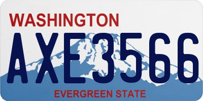 WA license plate AXE3566