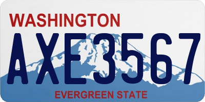 WA license plate AXE3567