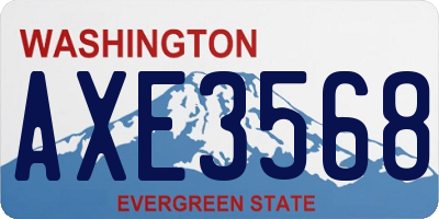WA license plate AXE3568