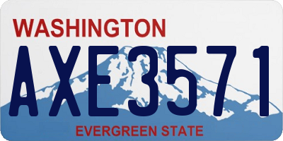 WA license plate AXE3571
