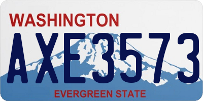 WA license plate AXE3573