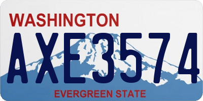 WA license plate AXE3574