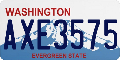 WA license plate AXE3575