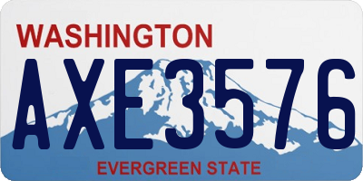WA license plate AXE3576