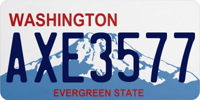WA license plate AXE3577