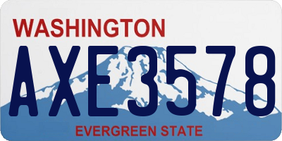 WA license plate AXE3578