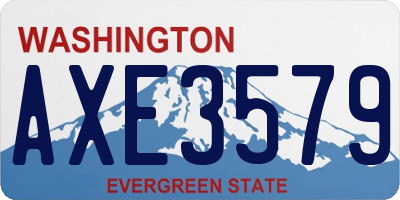 WA license plate AXE3579