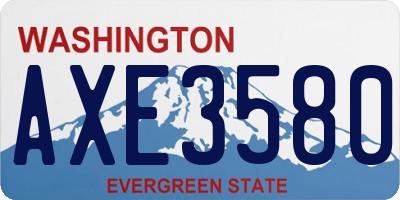 WA license plate AXE3580