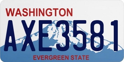 WA license plate AXE3581