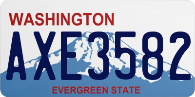WA license plate AXE3582