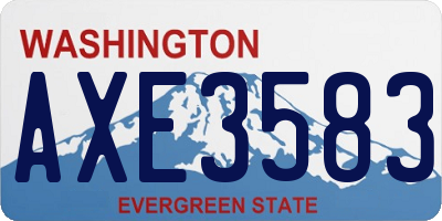 WA license plate AXE3583