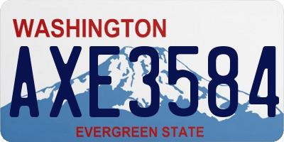 WA license plate AXE3584