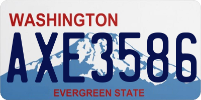 WA license plate AXE3586