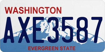 WA license plate AXE3587