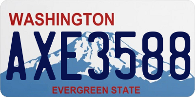 WA license plate AXE3588