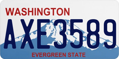 WA license plate AXE3589