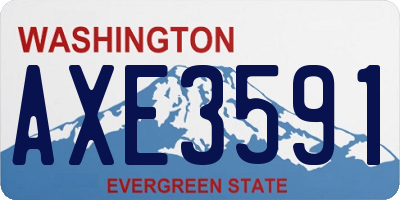 WA license plate AXE3591