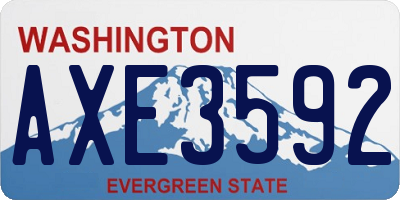 WA license plate AXE3592