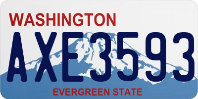 WA license plate AXE3593