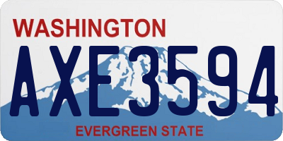 WA license plate AXE3594