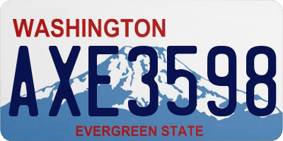 WA license plate AXE3598