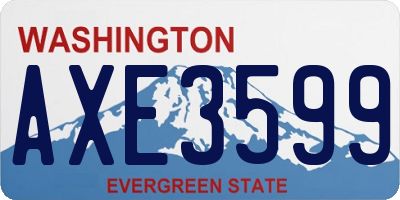 WA license plate AXE3599