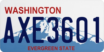 WA license plate AXE3601