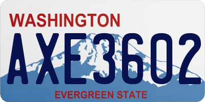 WA license plate AXE3602
