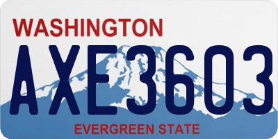 WA license plate AXE3603