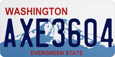 WA license plate AXE3604