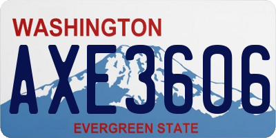 WA license plate AXE3606