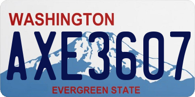 WA license plate AXE3607