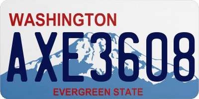 WA license plate AXE3608