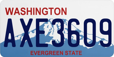 WA license plate AXE3609